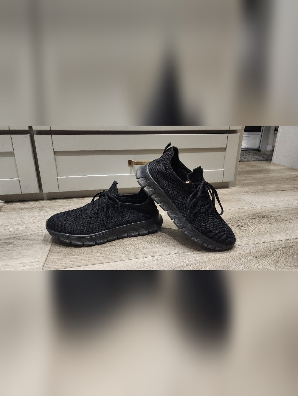 Like New! All-Black Lightweight Knit Sneakers